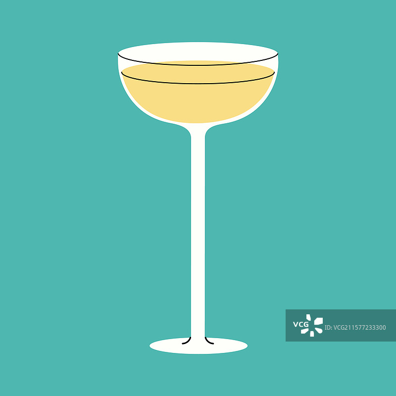 青色背景上的香槟酒杯图片素材