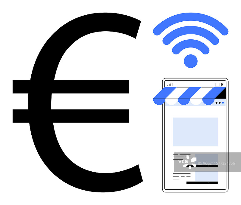 带有在线商店的欧元符号图片素材
