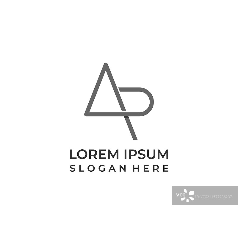 连接字母A的AP字母组合标志图片素材