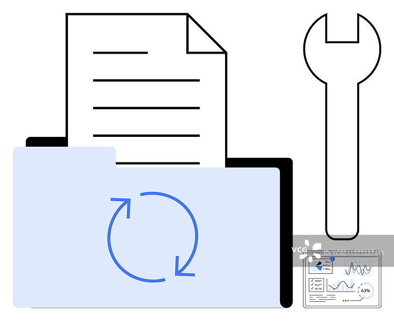 文件管理与文档文件夹扳手图片素材