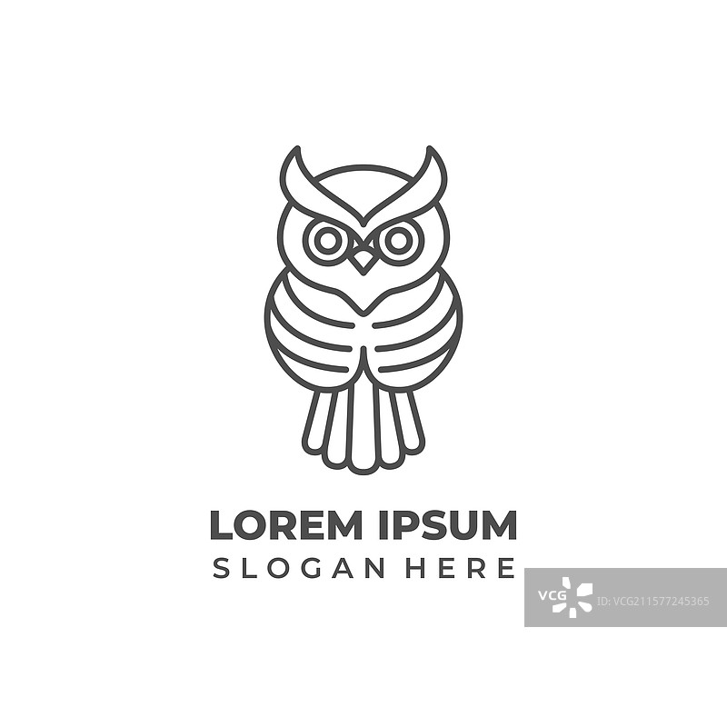 现代猫头鹰标志，设计简洁，完美适用于图片素材