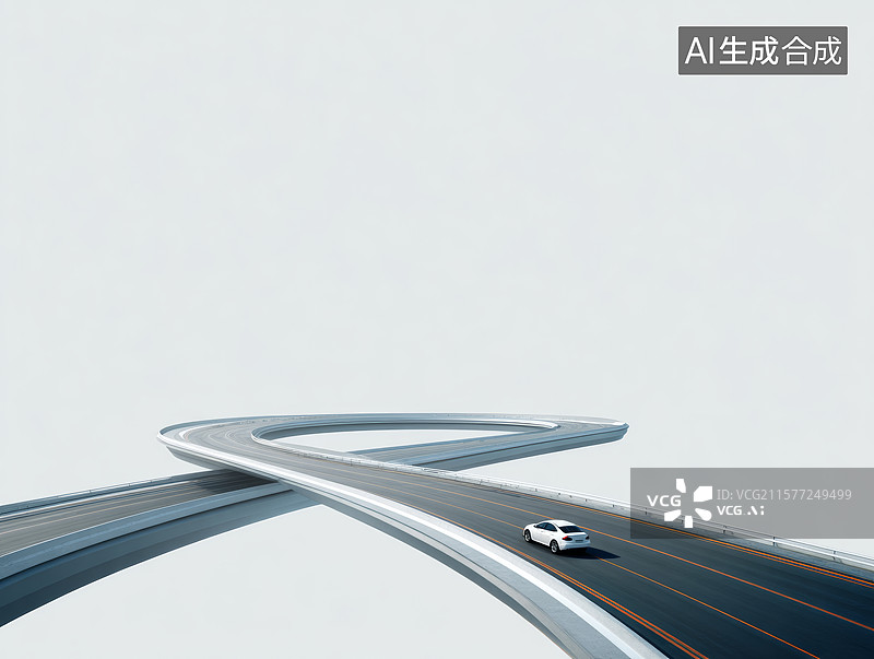 【AI数字艺术】抽象极简高速公路回环结构图片素材