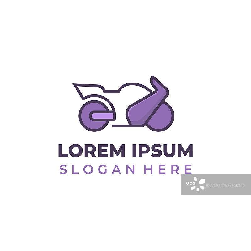 赛车摩托车标志，紫色线条组合图片素材