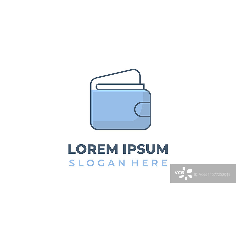 线条艺术风格的钱包logo组合图片素材