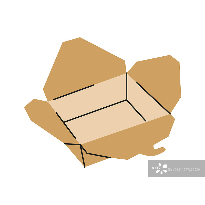 图像展示了一个打开的纸箱图片素材