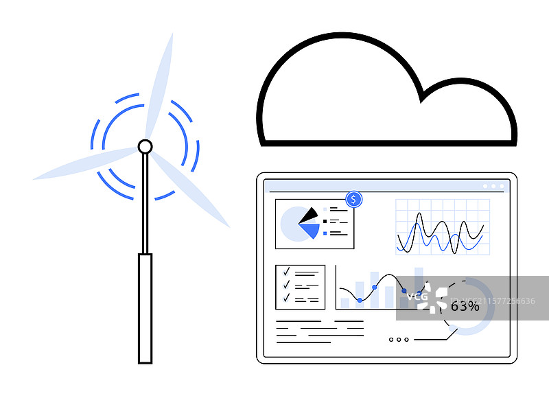 风力涡轮机数据分析与云集成图片素材