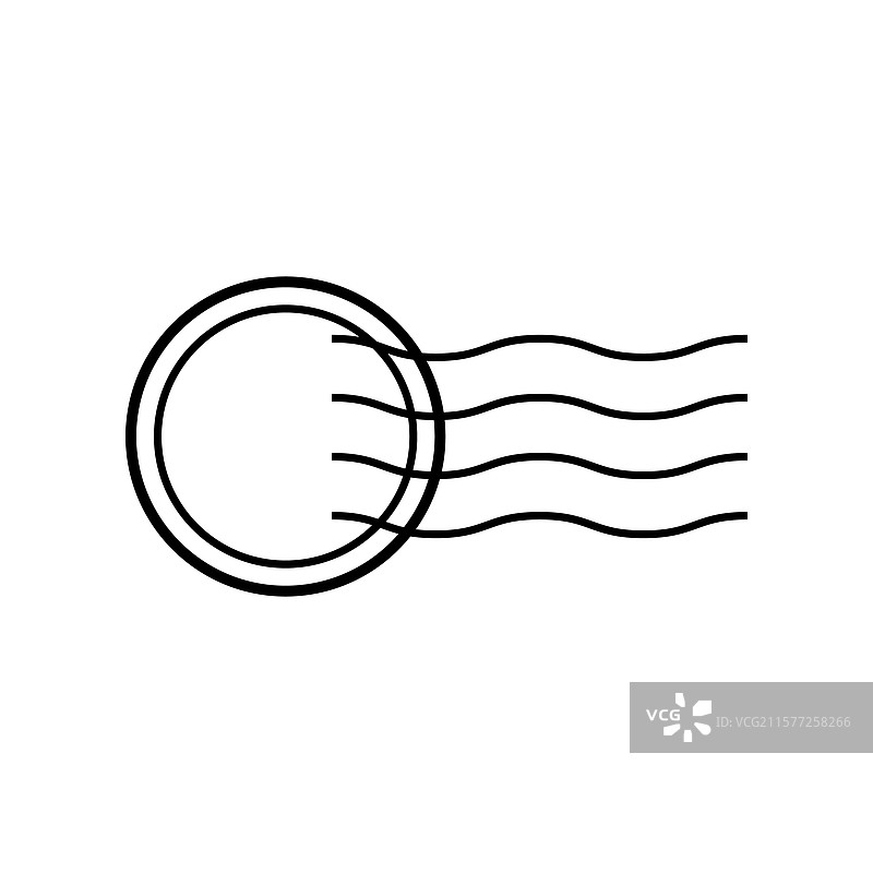 简单的信封线条画，带有波浪线图片素材