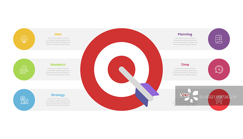 商业目标信息图，包含6个选项和图片素材