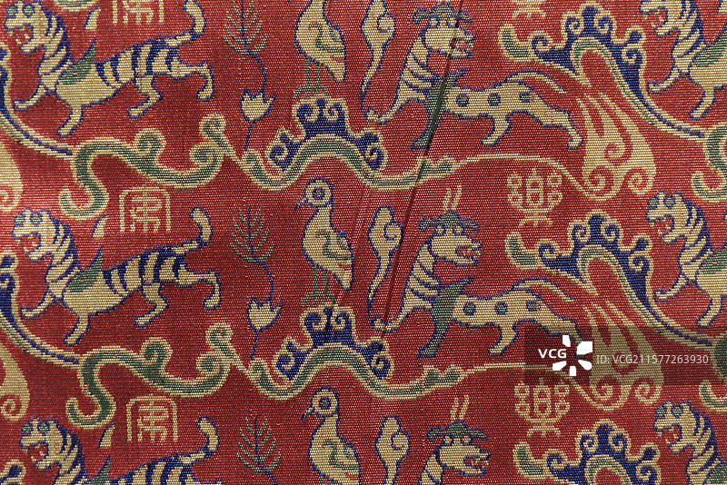 汉代蜀锦复制，安乐锦图片素材