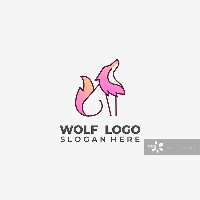 抽象狼线条标志艺术风格图片素材