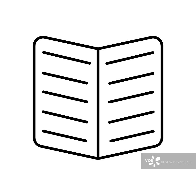 开放书本线条艺术图标图片素材