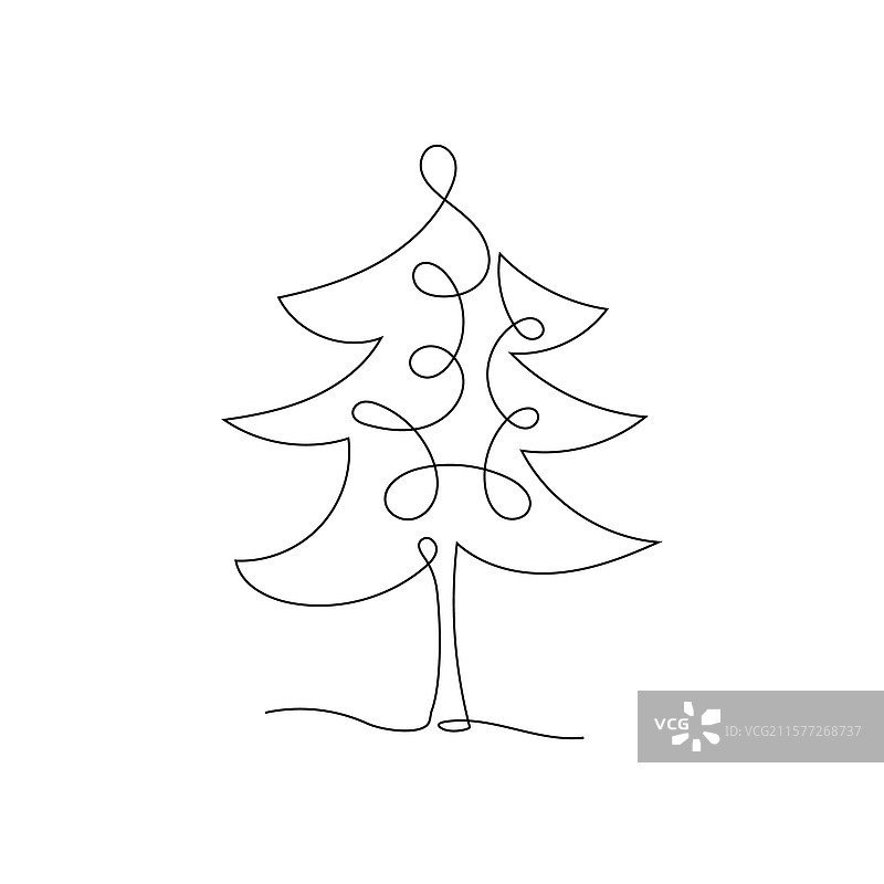简单的线条画圣诞树图片素材