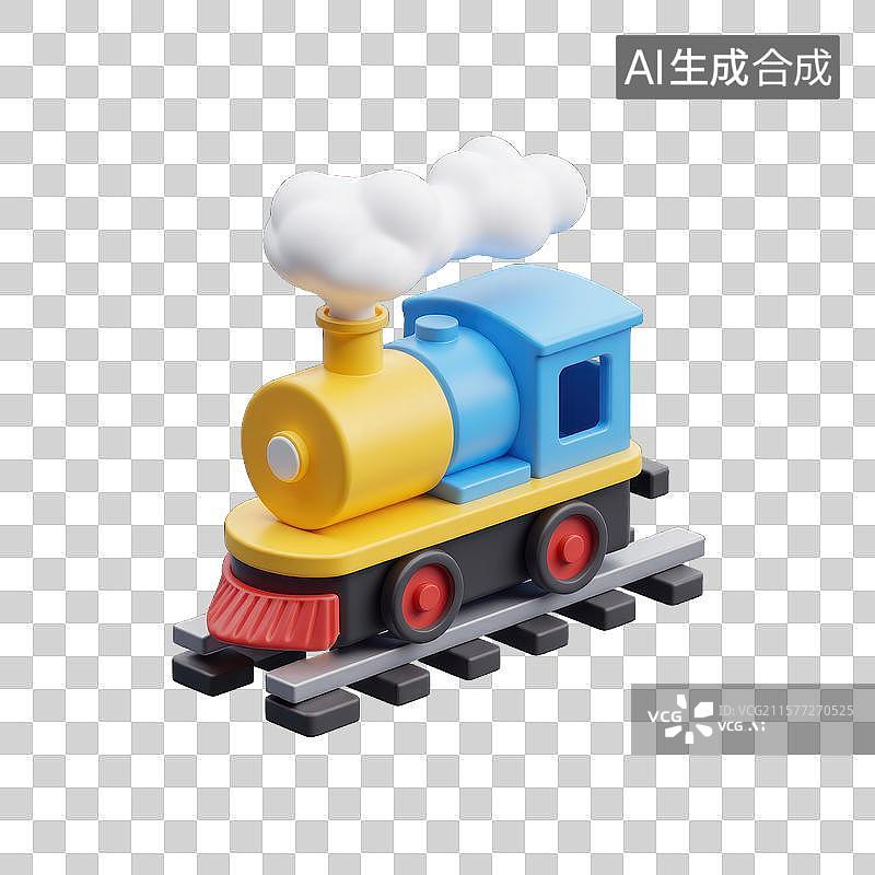 【AI数字艺术】怀旧蒸汽小火车图片素材