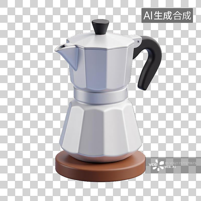 【AI数字艺术】摩卡壶里的醇香咖啡图片素材