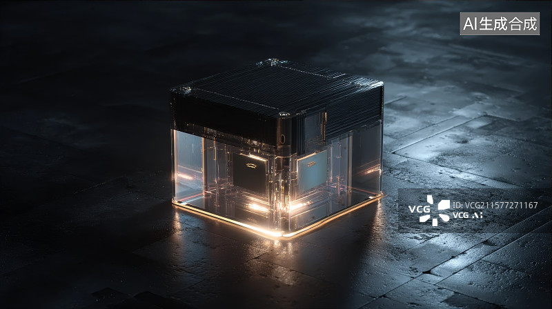 【AI数字艺术】金色机床光刻设备图片素材