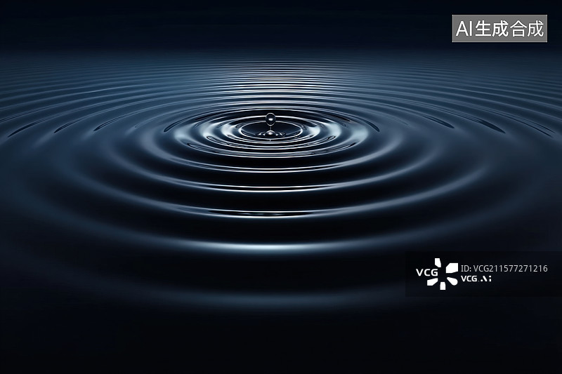 【AI数字艺术】水滴冲击波纹图片素材