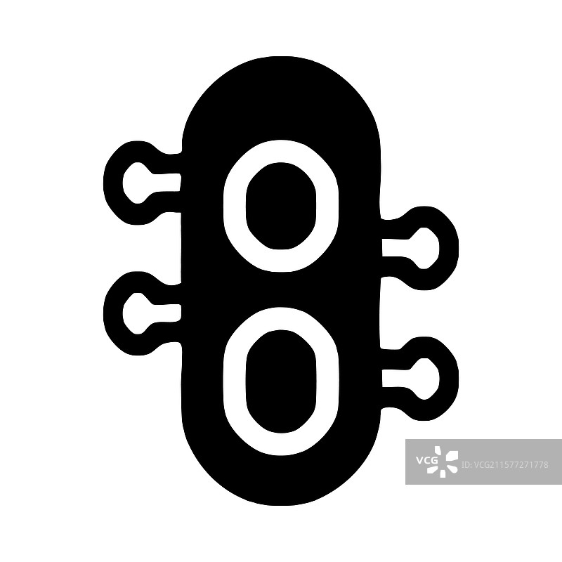 病毒图标 填充平面标志 微生物图片素材