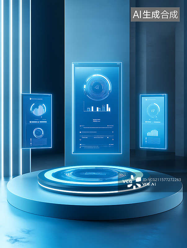 【AI数字艺术】经济数据图标，增长，金融技术数字化，大数据图片素材