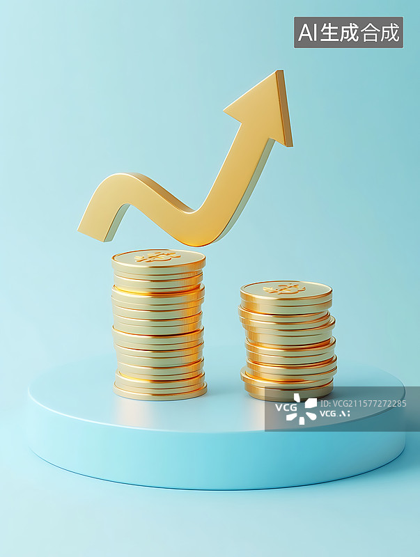 【AI数字艺术】经济数据图标，增长，金融技术数字化，大数据图片素材