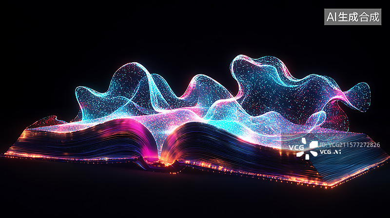 【AI数字艺术】书本中星空，自然与远方，读书看世界图片素材