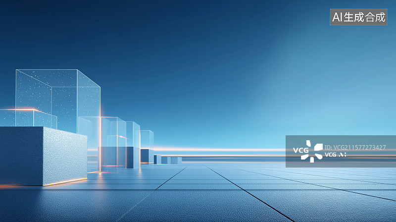 【AI数字艺术】汽车广告背景图——现代风格极简建筑与广场图片素材