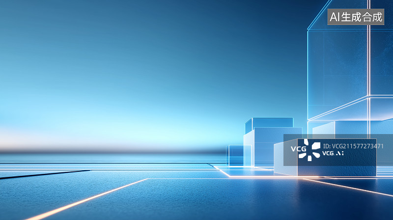 【AI数字艺术】汽车广告背景图——现代风格极简建筑与广场图片素材