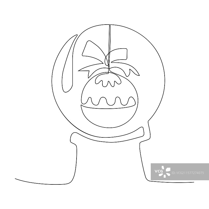 复杂的线条画描绘了一个节日雪球图片素材