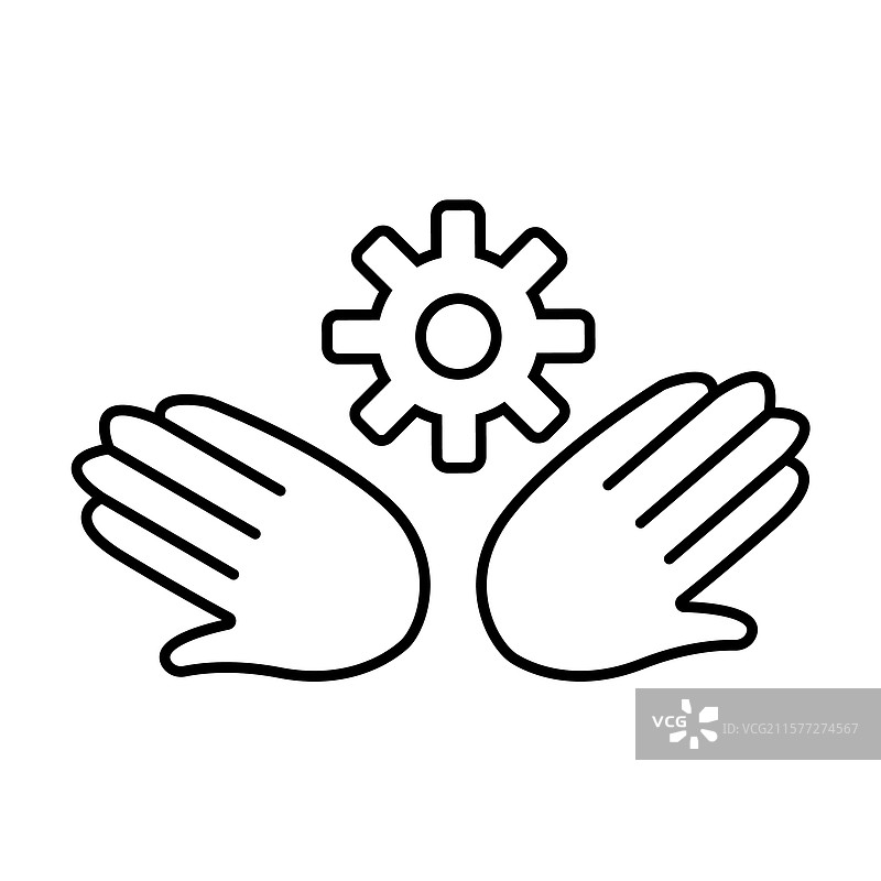 手握齿轮图标艺术图片素材