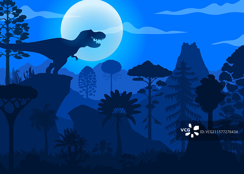 史前丛林中的霸王龙恐龙图片素材