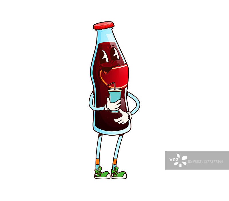 卡通风格的饮料，活泼愉快的角色图片素材
