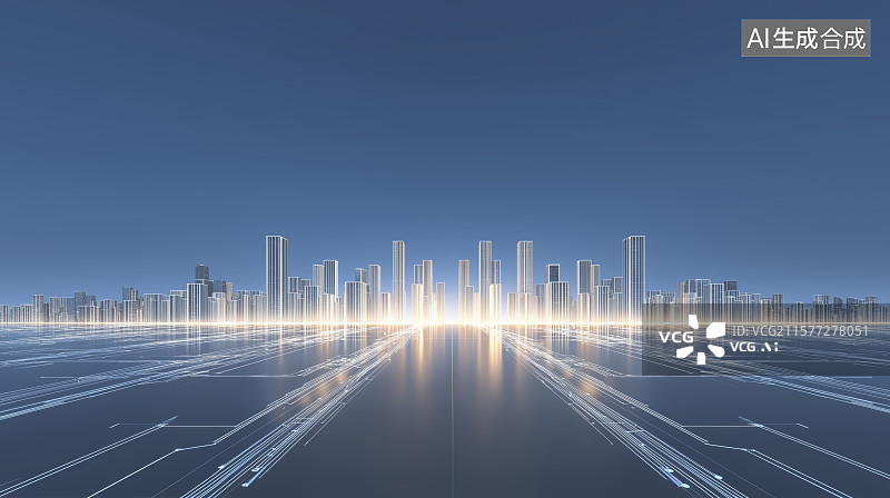 【AI数字艺术】汽车广告背景图——未来主义城市天际线图片素材
