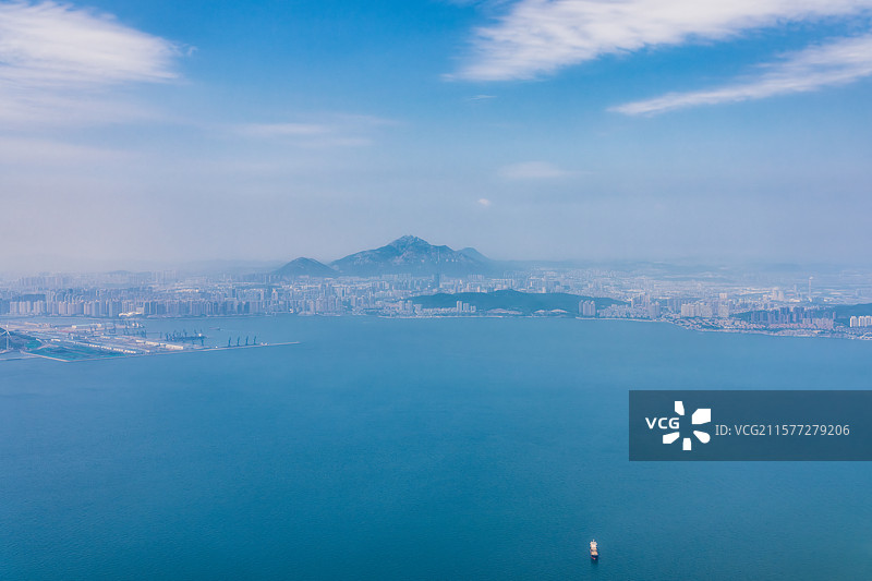 大连市，甘井子区，大连湾，大连港杂货码头，金州区，大黑山风景区，大黑山森林公园，国家4A景区，航拍图片素材