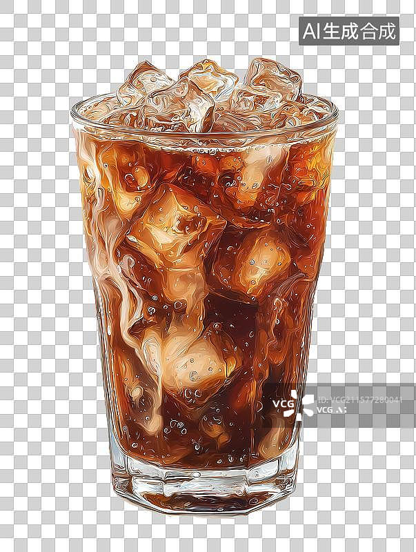 【AI数字艺术】冰咖啡美式咖啡图片素材