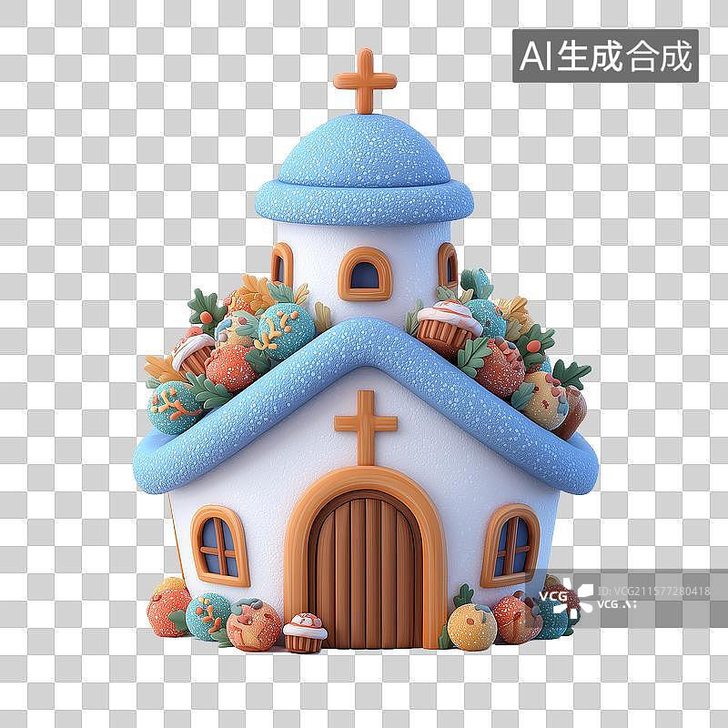 【AI数字艺术】教堂尖顶三维设计图片素材