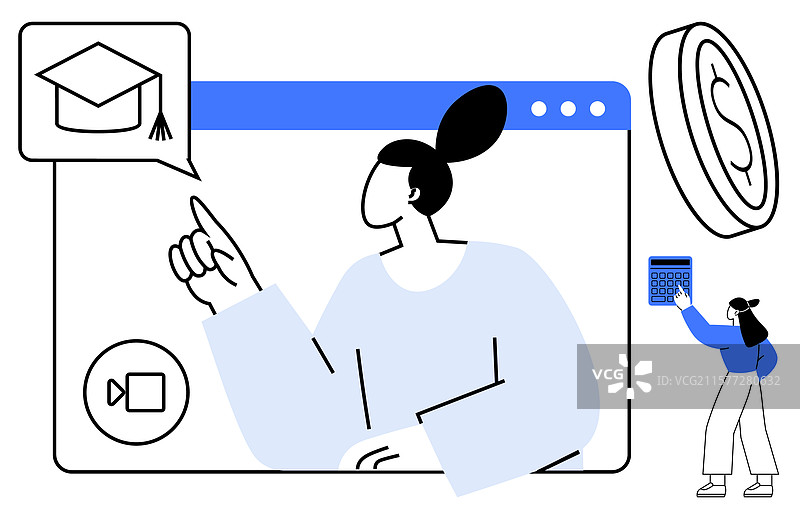 虚拟学习平台与讲师和图片素材