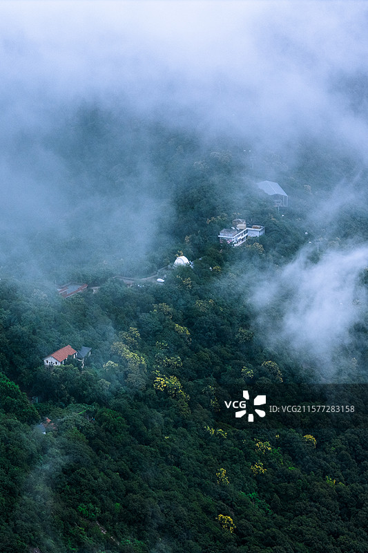 南京紫金山头陀岭云海图片素材