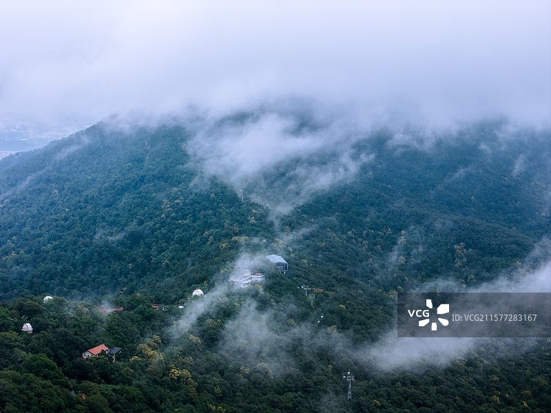 南京紫金山头陀岭云海图片素材