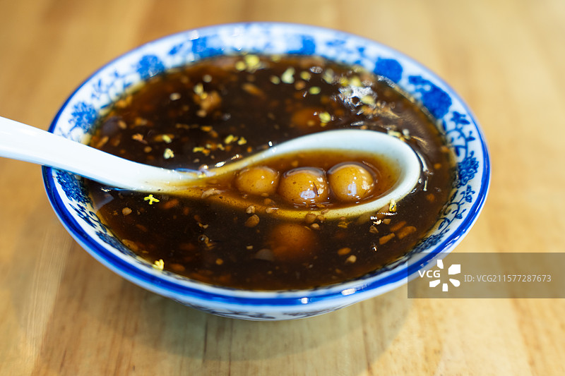 南京桂花赤豆元宵特色美食图片素材