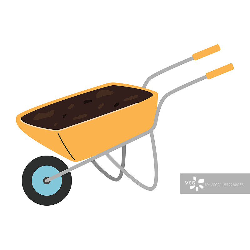 装满土壤的手推车，准备进行园艺工作图片素材