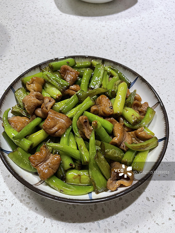 家庭版尖椒肥肠图片素材