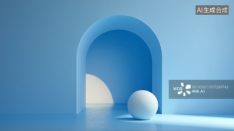 【AI数字艺术】极简几何空间设计图片素材