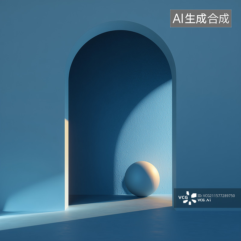 【AI数字艺术】极简几何空间设计图片素材