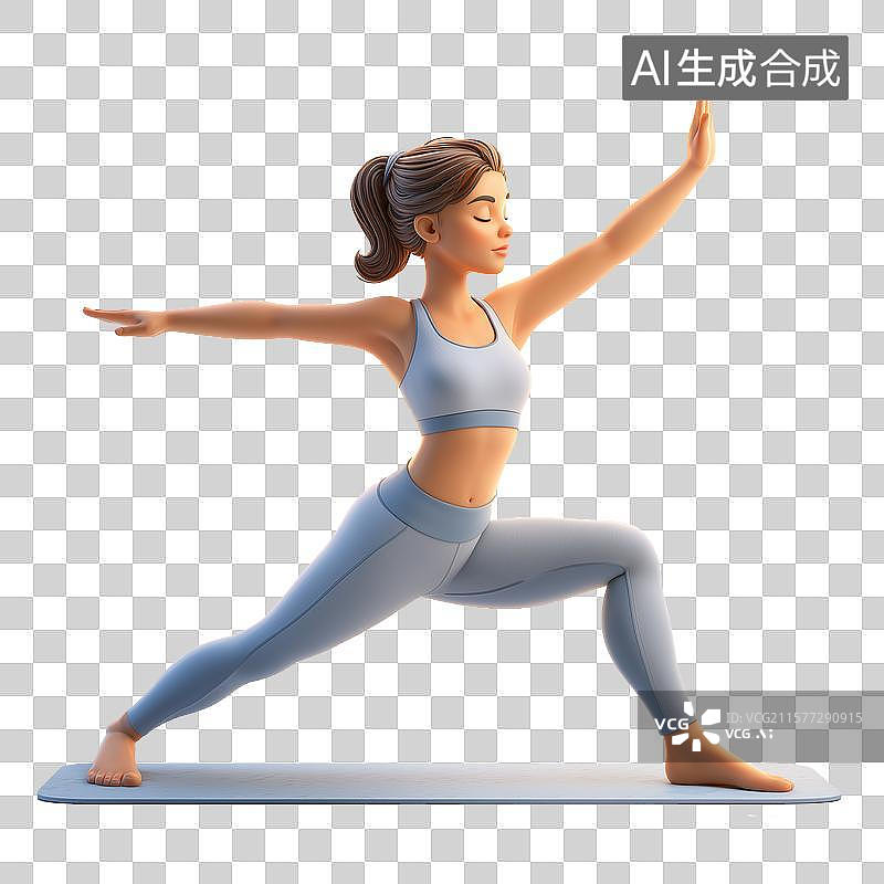 【AI数字艺术】一个做瑜伽的女孩图片素材