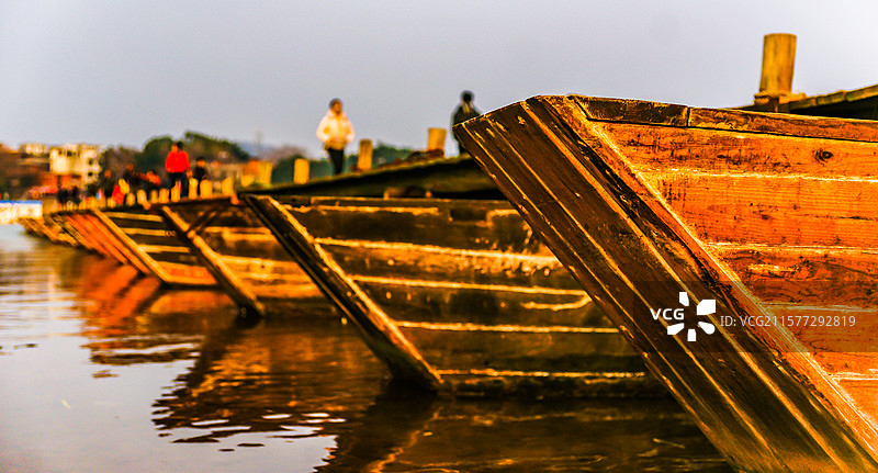 江西赣州古浮桥图片素材