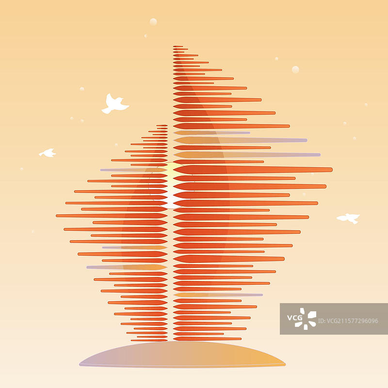 泉州台商投资海丝公园地标建筑矢量插画图片素材