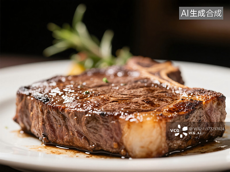 【AI数字艺术】香煎牛排美食特写图片素材