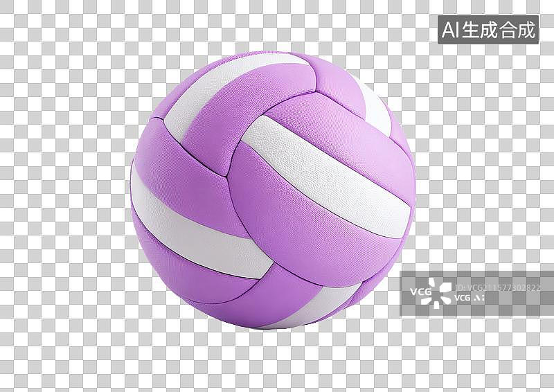 【AI数字艺术】【免抠png素材】一颗彩色卡通排球图片素材