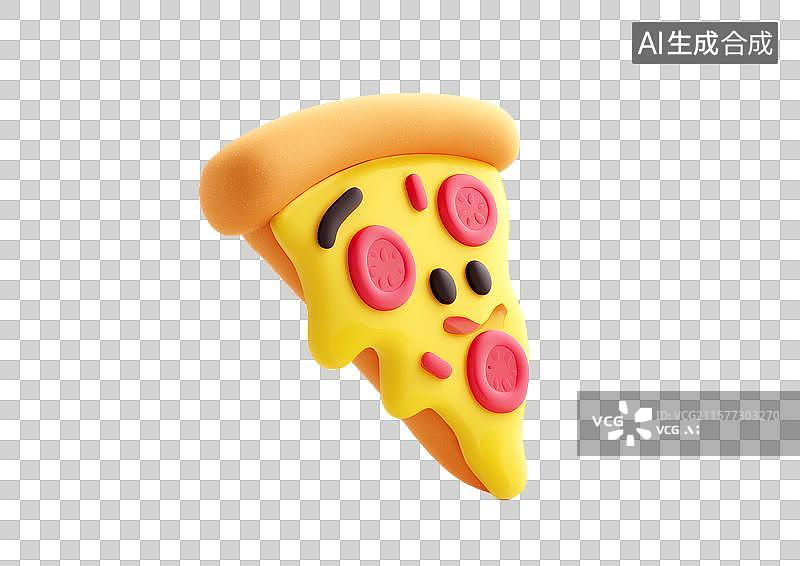 【AI数字艺术】【免抠png素材】一块卡通披萨饼图片素材