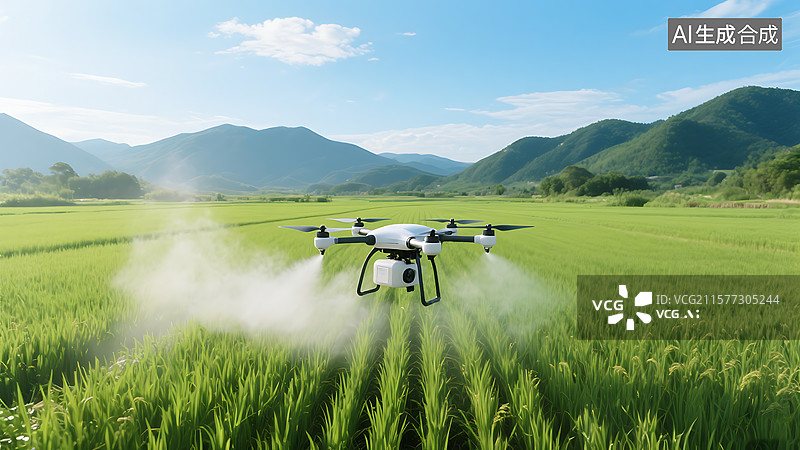 【AI数字艺术】无人机工作场景图片素材