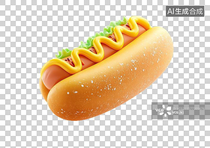 【AI数字艺术】【免抠png素材】一根彩色卡通热狗肠图片素材